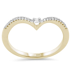 .14ct G SI 14K Yellow Gold Diamond Petite Band Ring Size 6.5