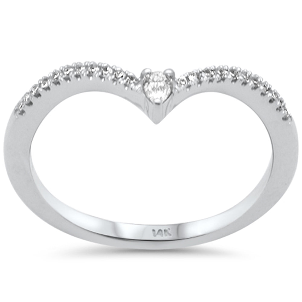 .14ct G SI 14K White Gold Diamond Petite Band Ring Size 6.5