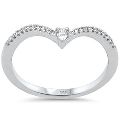 .14ct G SI 14K White Gold Diamond Petite Band Ring Size 6.5