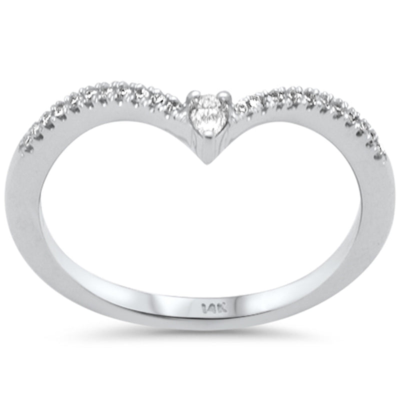 .14ct G SI 14K White Gold Diamond Petite Band Ring Size 6.5