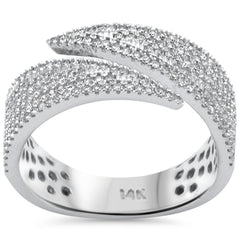 SPECIAL! .62ct G SI 14K White Gold Diamond Wrap Arround Band Ring Size 6.5