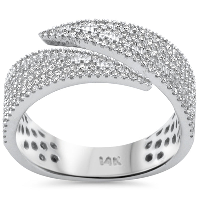 SPECIAL! .62ct G SI 14K White Gold Diamond Wrap Arround Band Ring Size 6.5