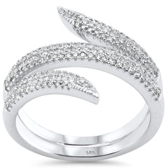 SPECIAL!  .50ct G SI 14K White Gold Diamond Wrap Arround Band Ring Size 6.5