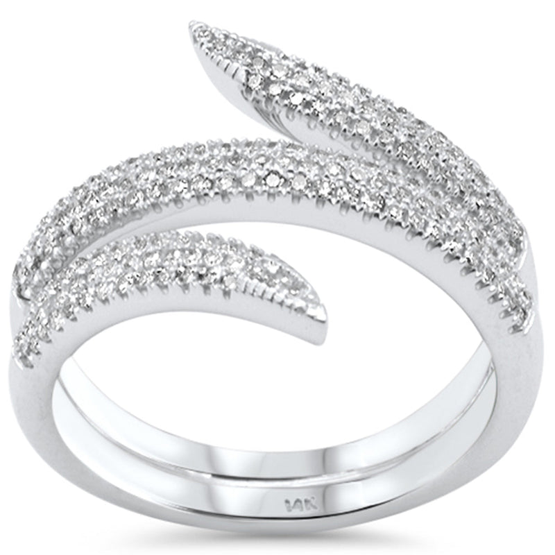 SPECIAL!  .50ct G SI 14K White Gold Diamond Wrap Arround Band Ring Size 6.5