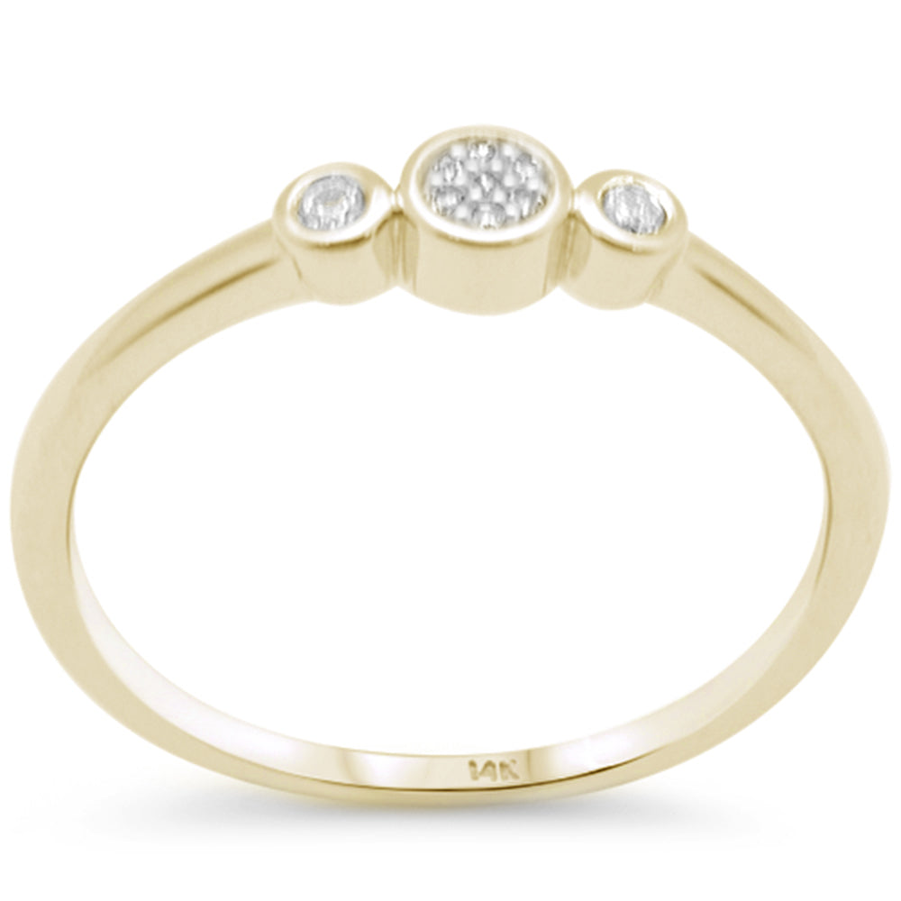 .08ct G SI 14K Yellow Gold Diamond Petite Band Ring Size 6.5