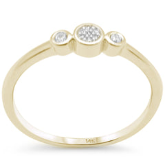 .08ct G SI 14K Yellow Gold Diamond Petite Band Ring Size 6.5