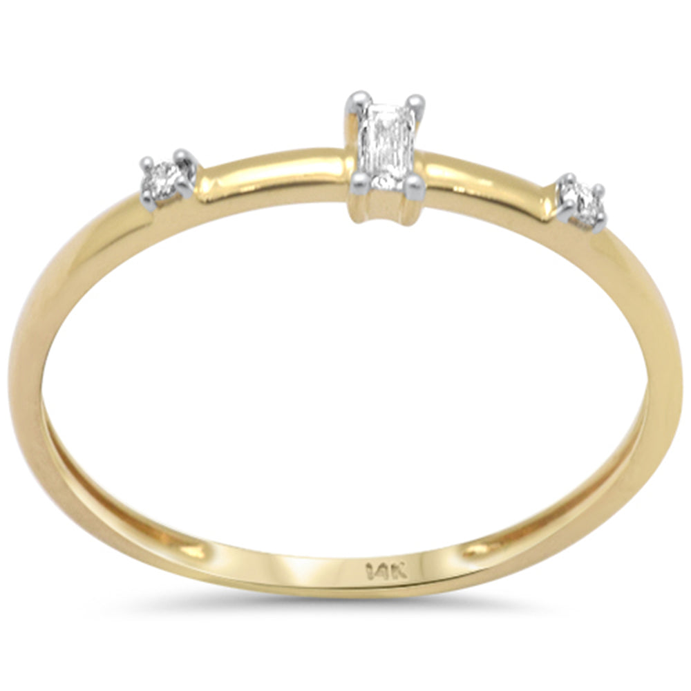 .09ct G SI 14K Yellow Gold Diamond Petite Band Ring Size 6.5