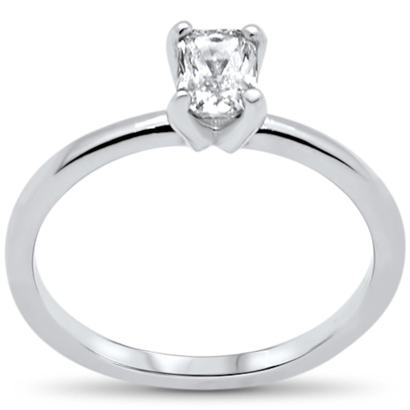 SPECIAL! .50ct G SI 14K White Gold Radiant Cut Diamond Solitaire Ring Band  Size 6.5