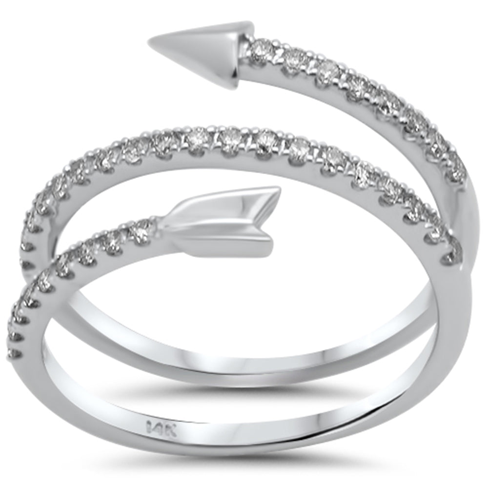 SPECIAL! .31ct G SI 14k White Gold Diamond Wrap Around Band Ring  Size 6.5