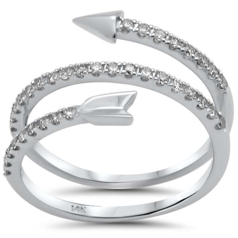 SPECIAL! .31ct G SI 14k White Gold Diamond Wrap Around Band Ring  Size 6.5