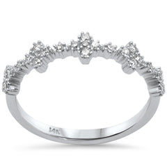SPECIAL! .25ct G SI 14K White Gold Diamond Clover Flower Style Band Ring  Size 6.5
