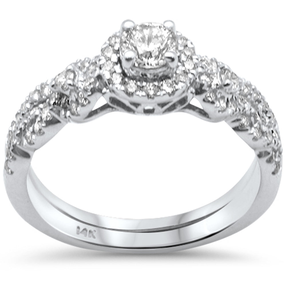 SPECIAL! .75ct G SI 14K White Gold Round Diamond Infinity Style Engagement Ring Set Size 6.5