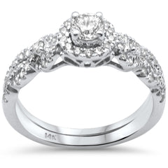 SPECIAL! .75ct G SI 14K White Gold Round Diamond Infinity Style Engagement Ring Set Size 6.5