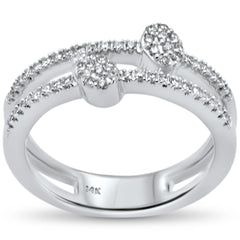 SPECIAL!.27ct G SI 14K White Gold Diamond Double Band Style Band Ring  Size 6.5