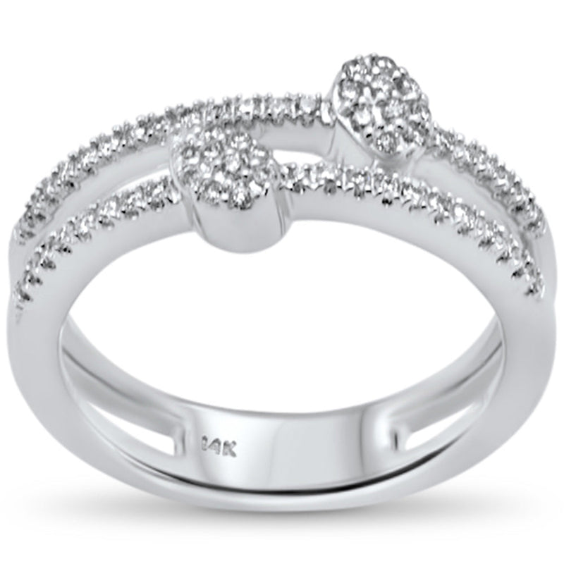 SPECIAL!.27ct G SI 14K White Gold Diamond Double Band Style Band Ring  Size 6.5