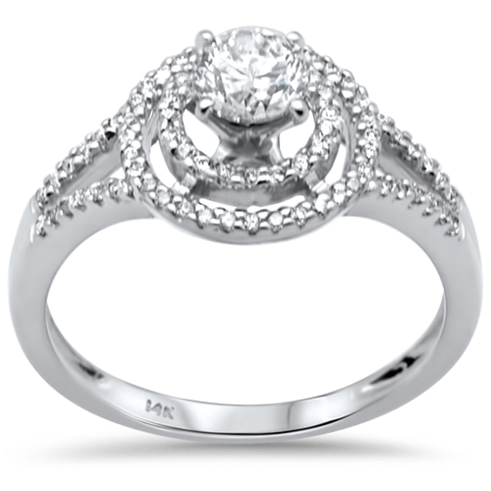 SPECIAL! .74ct G SI 14K White Gold Diamond Halo Style Engagement Ring Size 6.5