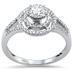 SPECIAL! .74ct G SI 14K White Gold Diamond Halo Style Engagement Ring Size 6.5