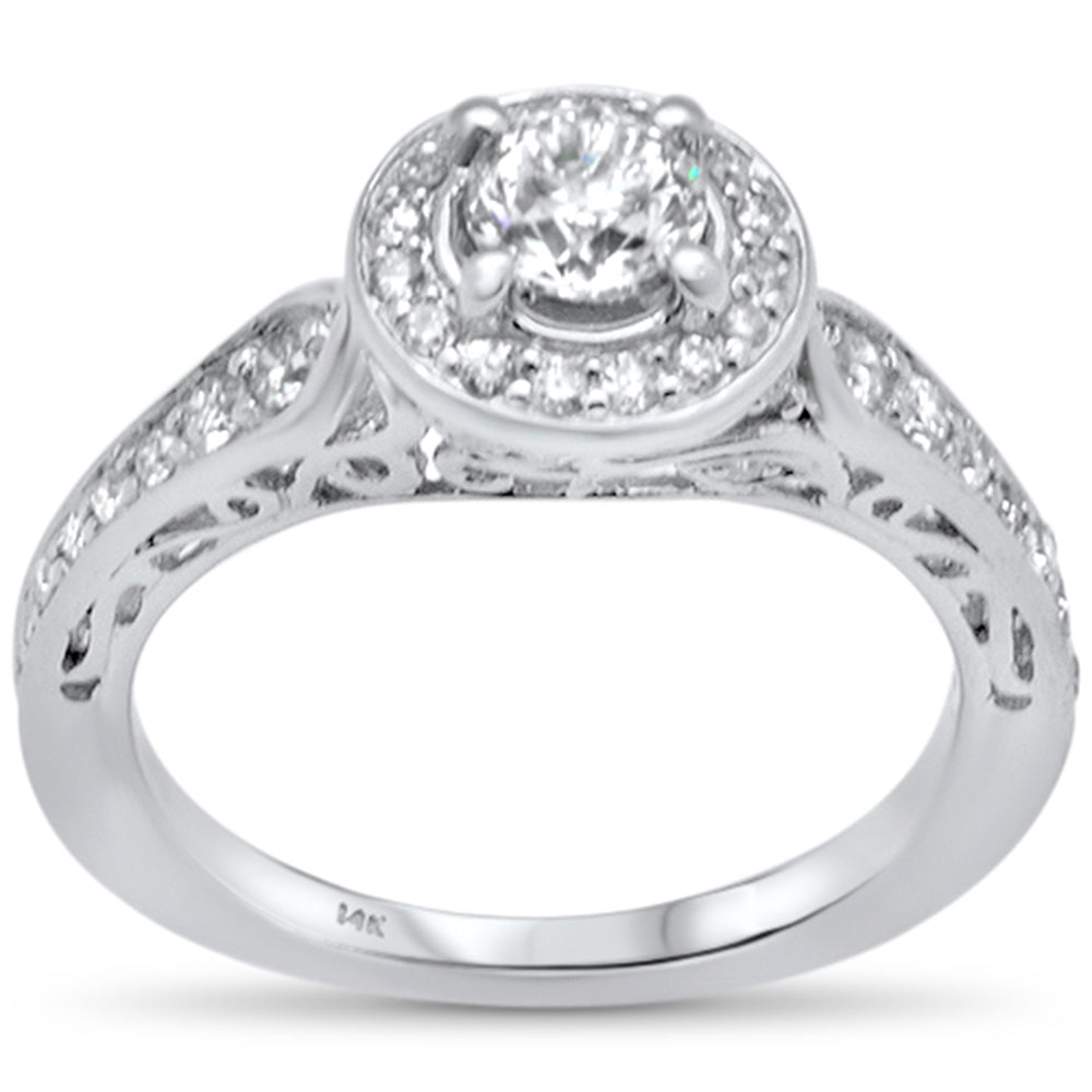SPECIAL! .94ct G SI 14K White Gold Diamond Halo Style Engagement Ring Size 6.5