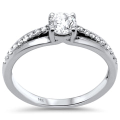 SPECIAL! .64ct G SI 14K White Gold Round Diamond Engagement Ring Size 6.5