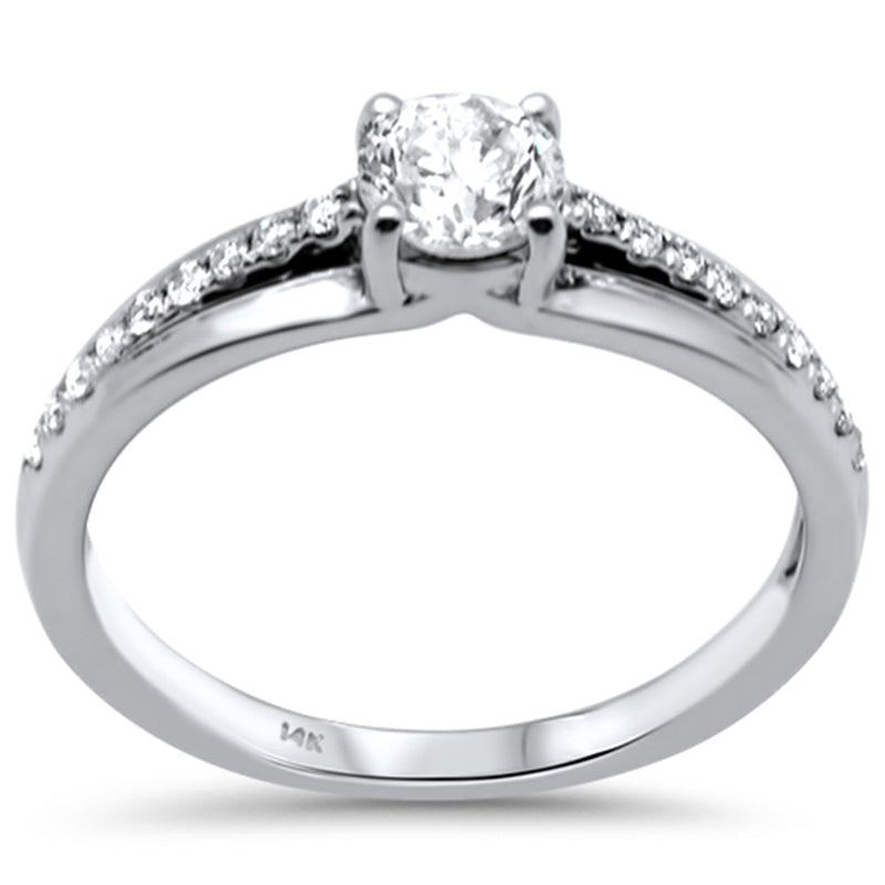SPECIAL! .64ct G SI 14K White Gold Round Diamond Engagement Ring Size 6.5