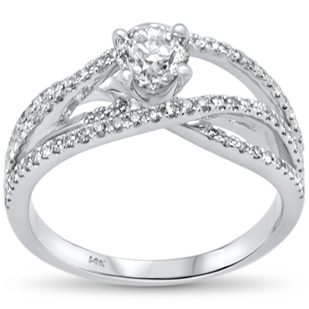 SPECIAL! .86ct G SI 14K White Gold Diamond Wrap Around Engagement Ring Size 6.5