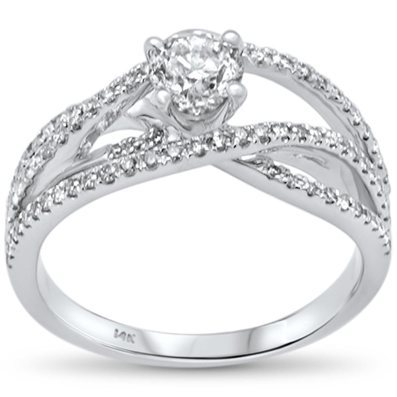 SPECIAL! .86ct G SI 14K White Gold Diamond Wrap Around Engagement Ring Size 6.5