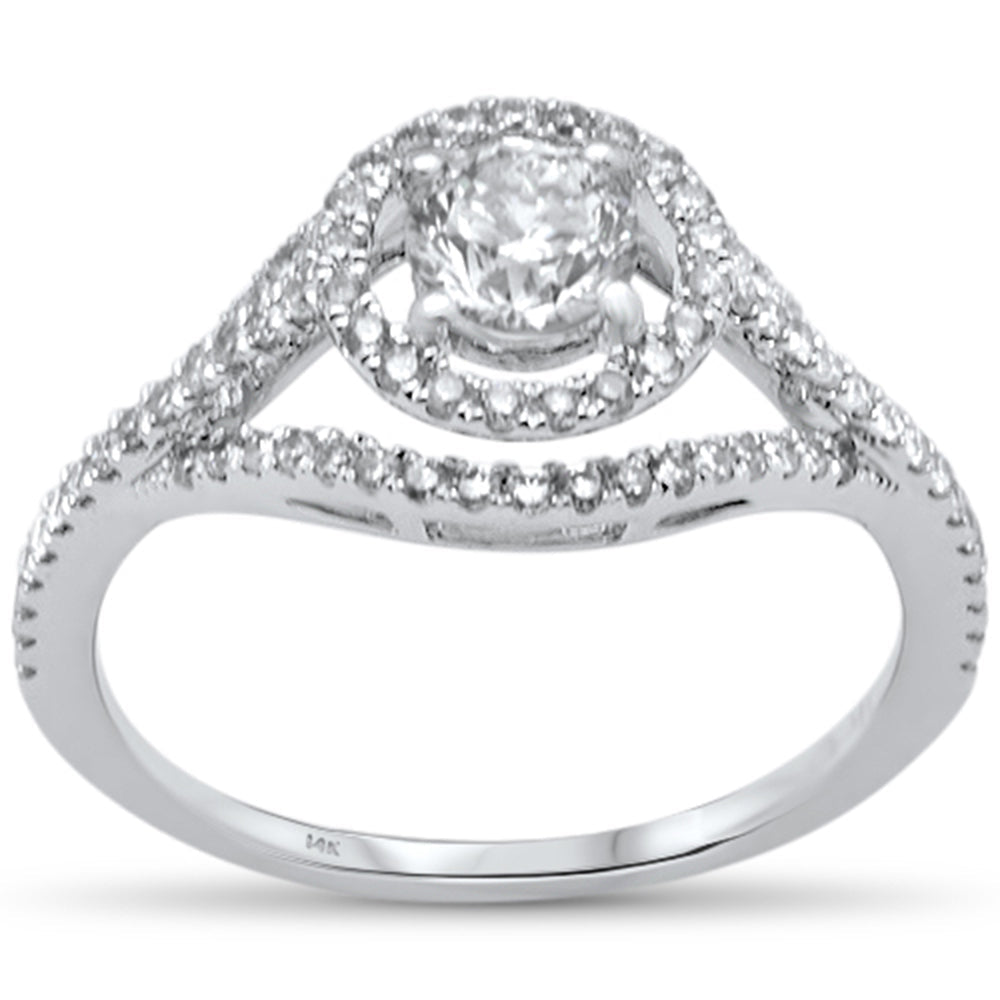 SPECIAL! .98ct G SI 14K White Gold Diamond Halo Style Engagement Ring Size 6.5