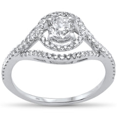 SPECIAL! .98ct G SI 14K White Gold Diamond Halo Style Engagement Ring Size 6.5