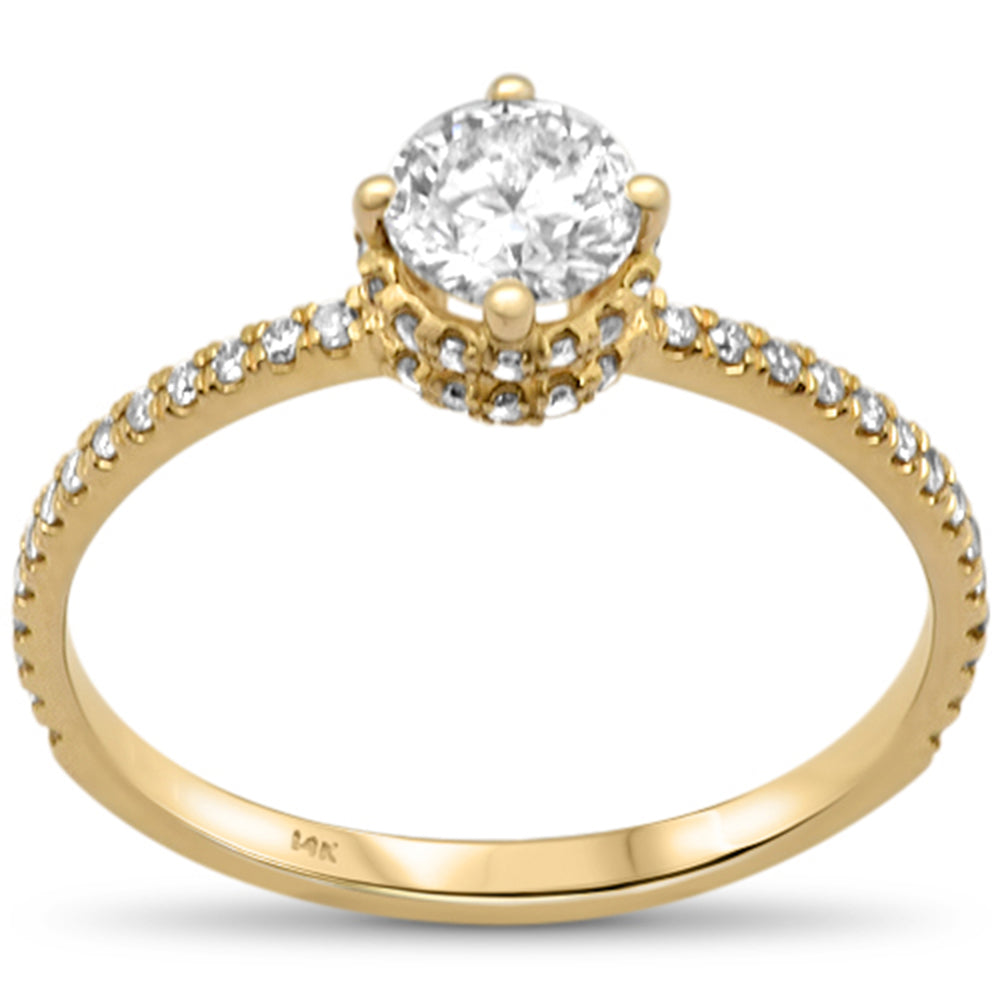 SPECIAL! .74ct G SI 14K Yellow Gold Diamond Round Shape Center Stone Engagement Ring Size 6.5