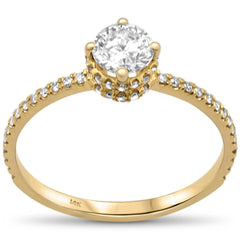 SPECIAL! .74ct G SI 14K Yellow Gold Diamond Round Shape Center Stone Engagement Ring Size 6.5