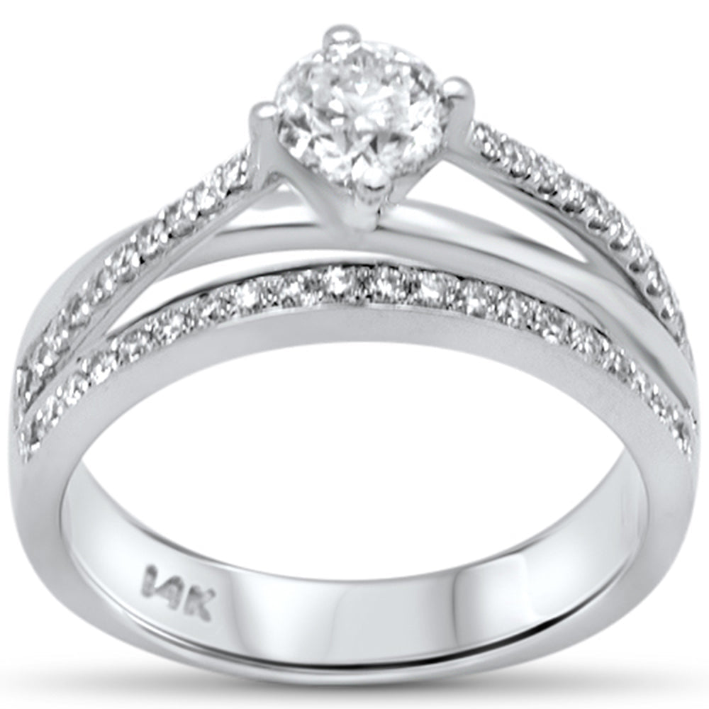SPECIAL! .79ct G SI 14K White Gold Diamond Round Shape Center Stone Engagement Ring Size 6.5