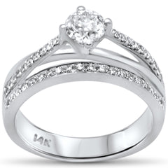 SPECIAL! .79ct G SI 14K White Gold Diamond Round Shape Center Stone Engagement Ring Size 6.5