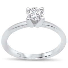 SPECIAL! .50ct G SI 14K White Gold Round Diamond Solitaire Engagement Ring Size 6.5