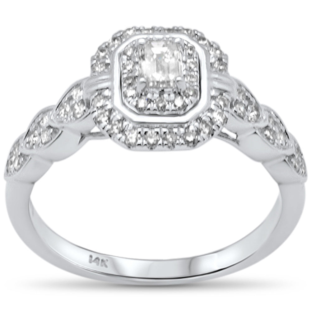 SPECIAL! .51ct G SI 14K White Gold Emerald Cut Diamond Engagement Ring Size 6.5