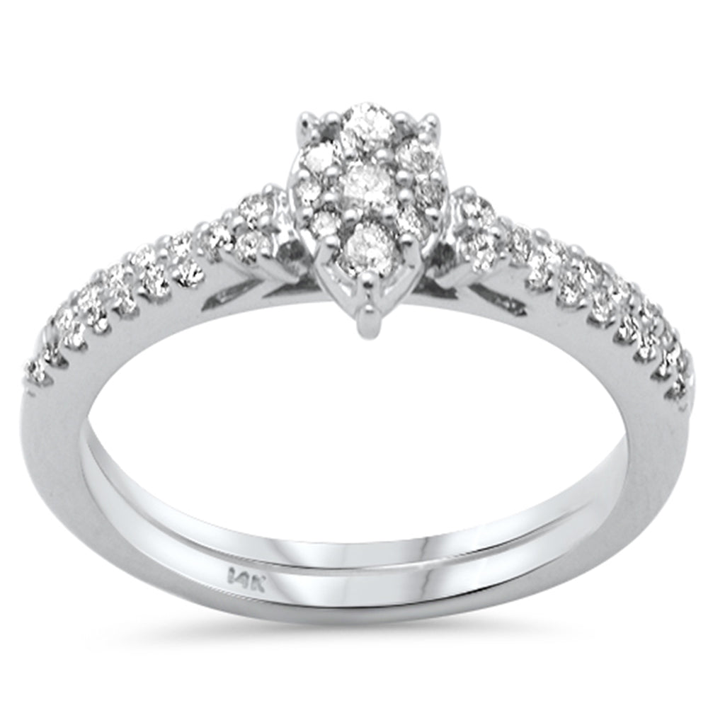 SPECIAL!.40ct G SI 14K White Gold Diamond Pear Shape Engagement Ring Size 6.5