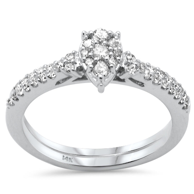 SPECIAL!.40ct G SI 14K White Gold Diamond Pear Shape Engagement Ring Size 6.5