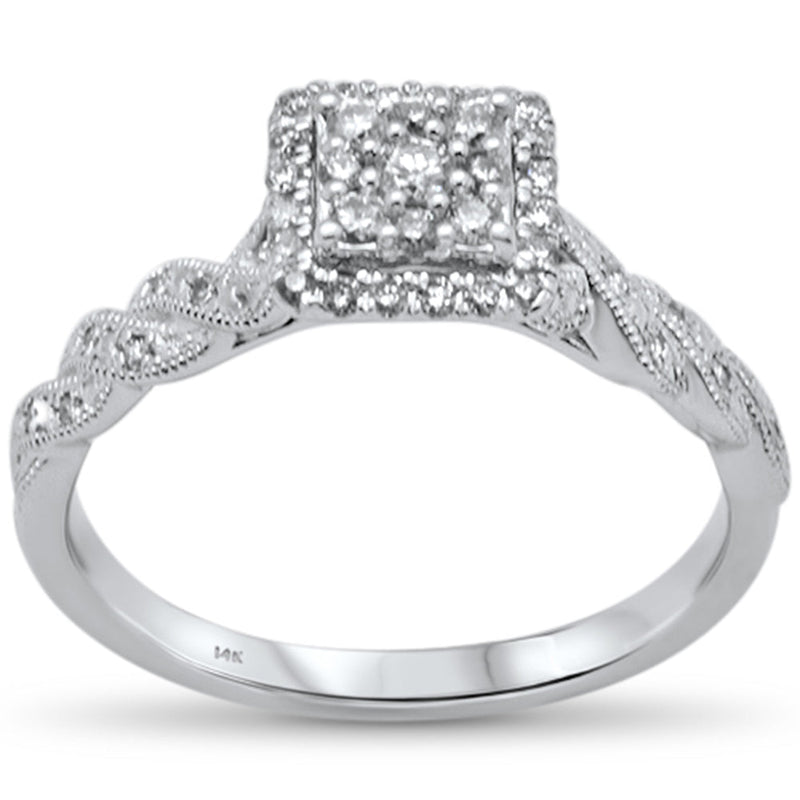SPECIAL!.27ct G SI 14K White Gold Diamond Engagement Ring Size 6.5
