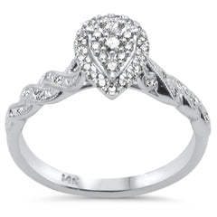 SPECIAL!.26ct G SI 14K White Gold Diamond Pear Shape Engagement Ring Size 6.5