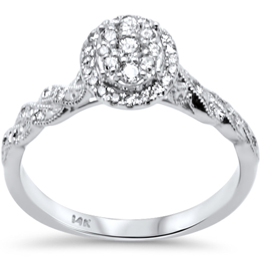 SPECIAL!.26ct G SI 14K White Gold Diamond Round Shape Engagement Ring Size 6.5
