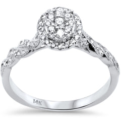 SPECIAL!.26ct G SI 14K White Gold Diamond Round Shape Engagement Ring Size 6.5