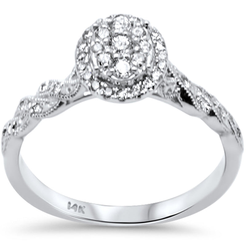 SPECIAL!.26ct G SI 14K White Gold Diamond Round Shape Engagement Ring Size 6.5