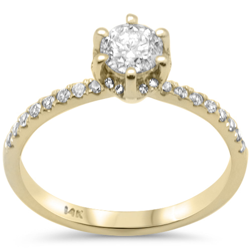 SPECIAL!.67ct G SI 14K Yellow Gold Diamond Round Solitaire Engagement Ring Size 6.5