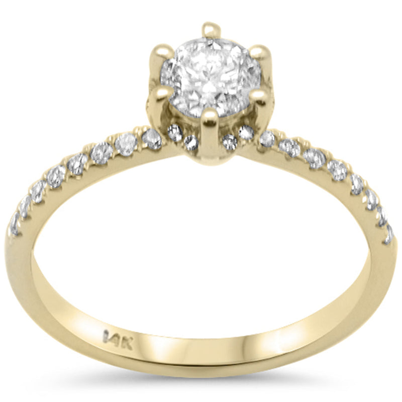 SPECIAL!.67ct G SI 14K Yellow Gold Diamond Round Solitaire Engagement Ring Size 6.5