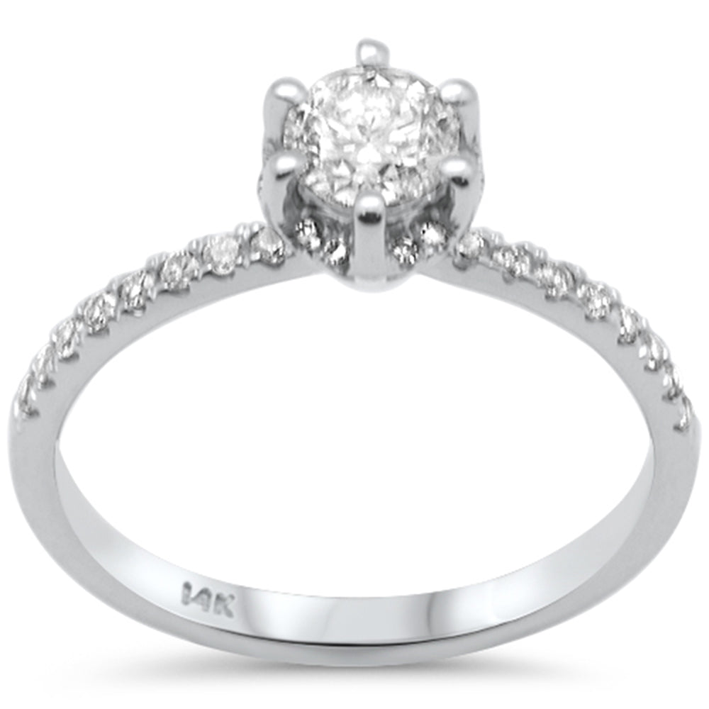 SPECIAL! .70ct G SI 14K White Gold Diamond Round Solitaire Engagement Ring Size 6.5