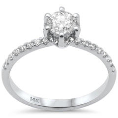 SPECIAL! .70ct G SI 14K White Gold Diamond Round Solitaire Engagement Ring Size 6.5
