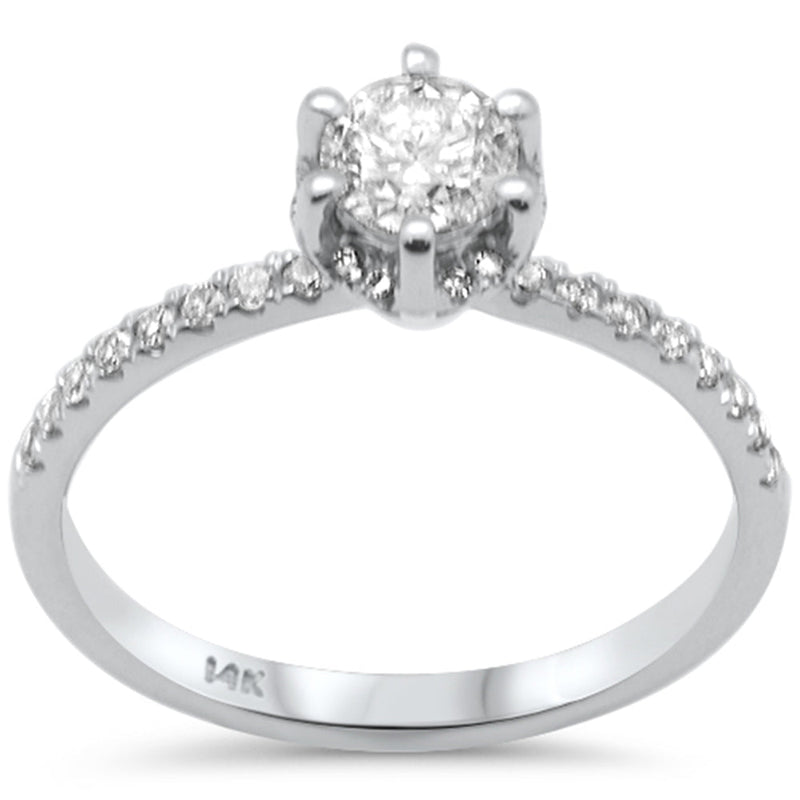 SPECIAL! .70ct G SI 14K White Gold Diamond Round Solitaire Engagement Ring Size 6.5