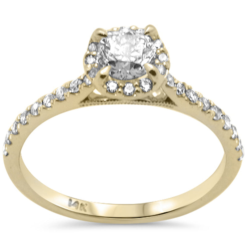 SPECIAL!.75ct G SI 14K White Gold Diamond Halo Solitaire Engagement Ring Size 6.5