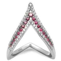SPECIAL! .77ct G SI 14K White Gold Diamond & Ruby Gemstones Band Ring Size 6.5