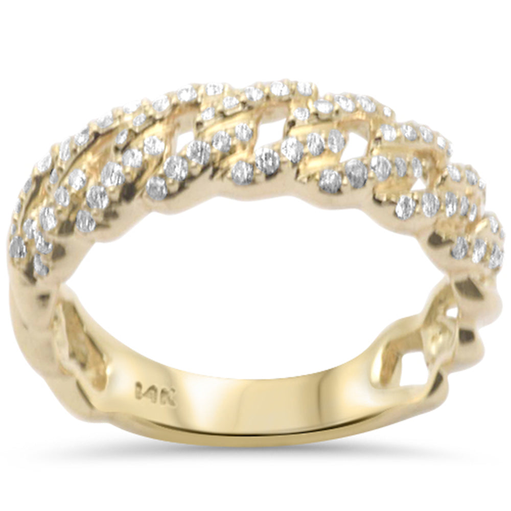 SPECIAL! .33ct G SI 14K Yellow Gold Diamond Cuban Band Ring Size 6.5