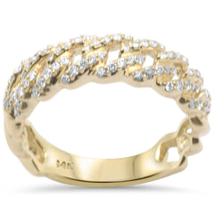 SPECIAL! .33ct G SI 14K Yellow Gold Diamond Cuban Band Ring Size 6.5